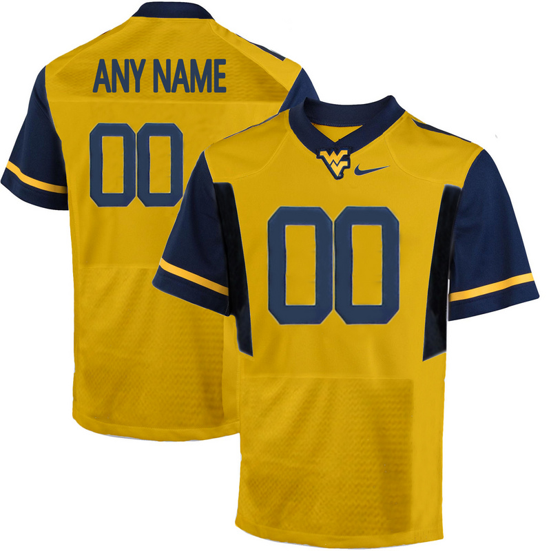 West Virginia Mountaineers Customized College Football Limited Jersey  Gold->customized ncaa jersey->Custom Jersey